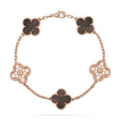 [✨ROSE💎] CLOVER 5 MOTIF GRAY MOP BRACELET COLLECTION