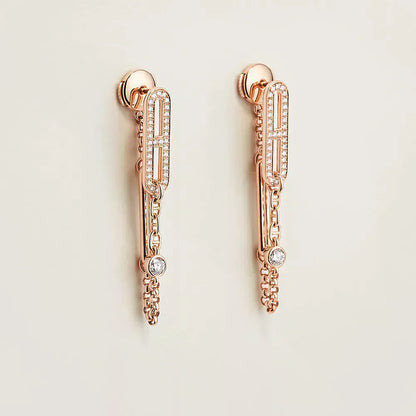 [✨ROSE💎]CHAINE CHAOS DIAMOND DROP EARRINGS