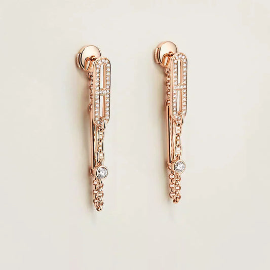 [✨ROSE💎]CHAINE CHAOS DIAMOND DROP EARRINGS