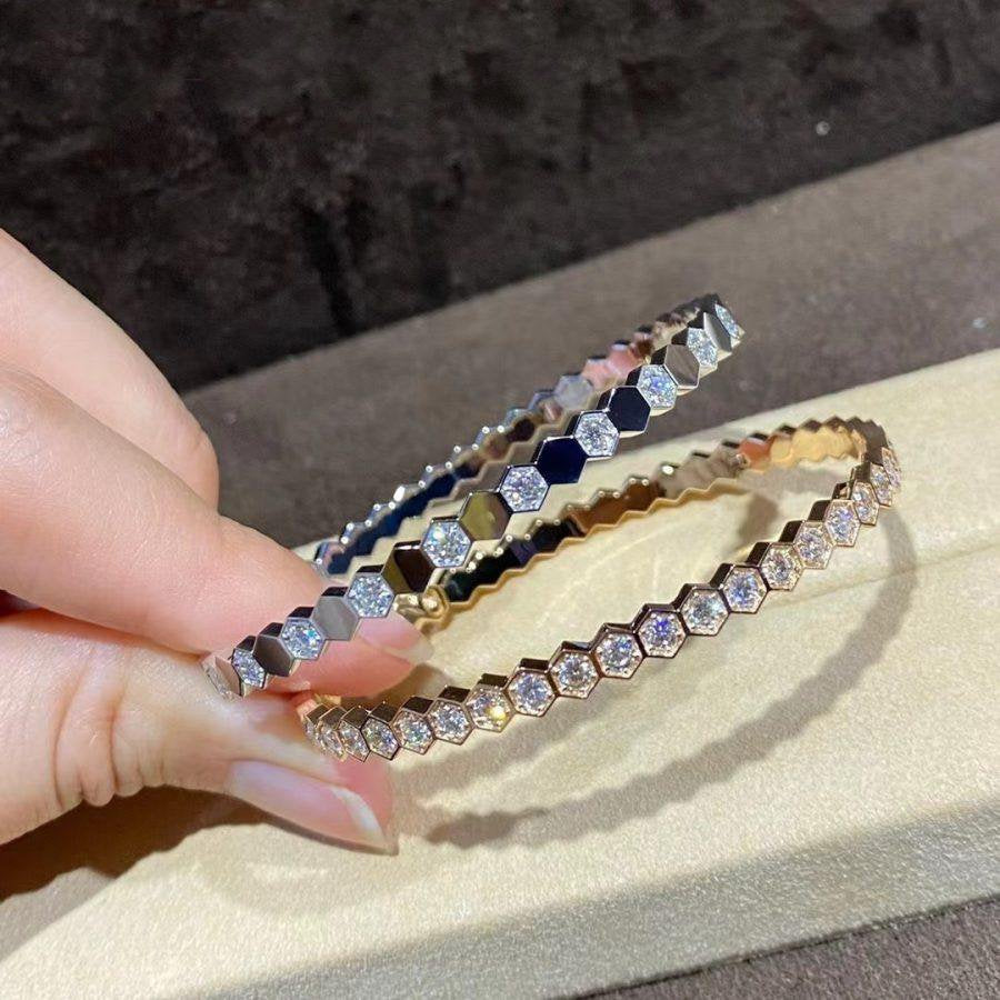 [✨ROSE💎]BEE LOVE GOLD BRACELET FULL DIAMOND