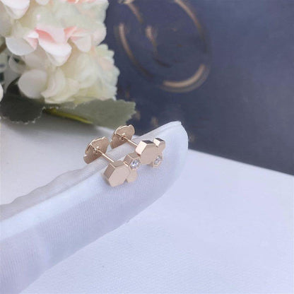 [✨ROSE💎]BEE LOVE PINK GOLD DIAMOND EARRINGS