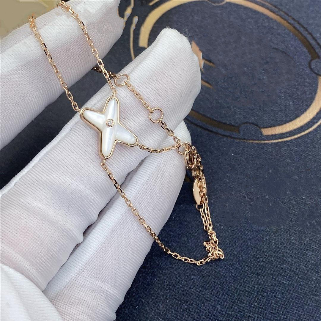 [✨ROSE💎]JEUX BRACELET WHITE MOP PINK GOLD 1 DIAMOND