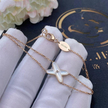 [✨ROSE💎]JEUX BRACELET WHITE MOP PINK GOLD 1 DIAMOND