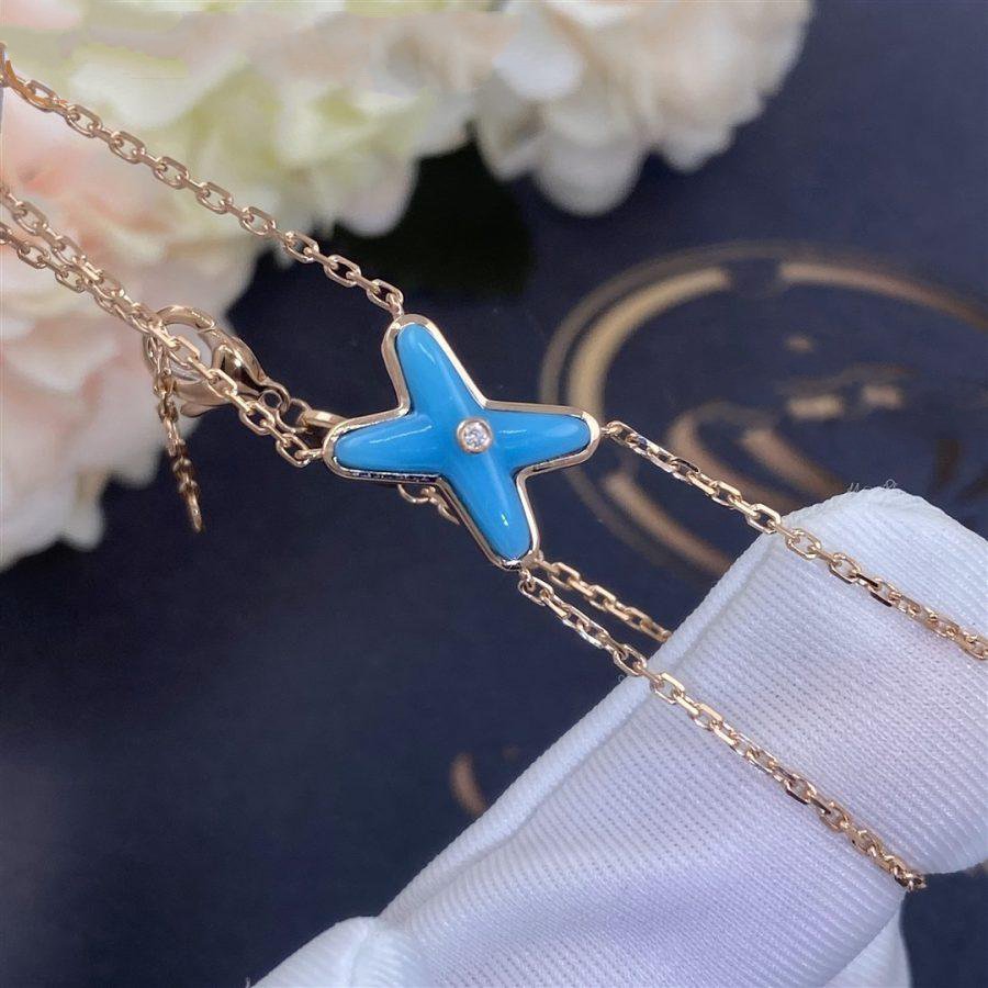 [✨ROSE💎]JEUX BRACELET TURQUOISE PINK GOLD 1 DIAMOND