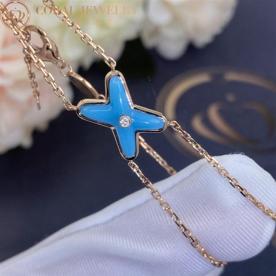 [✨ROSE💎]JEUX BRACELET TURQUOISE PINK GOLD 1 DIAMOND
