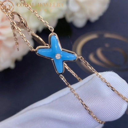 [✨ROSE💎]JEUX BRACELET TURQUOISE PINK GOLD 1 DIAMOND