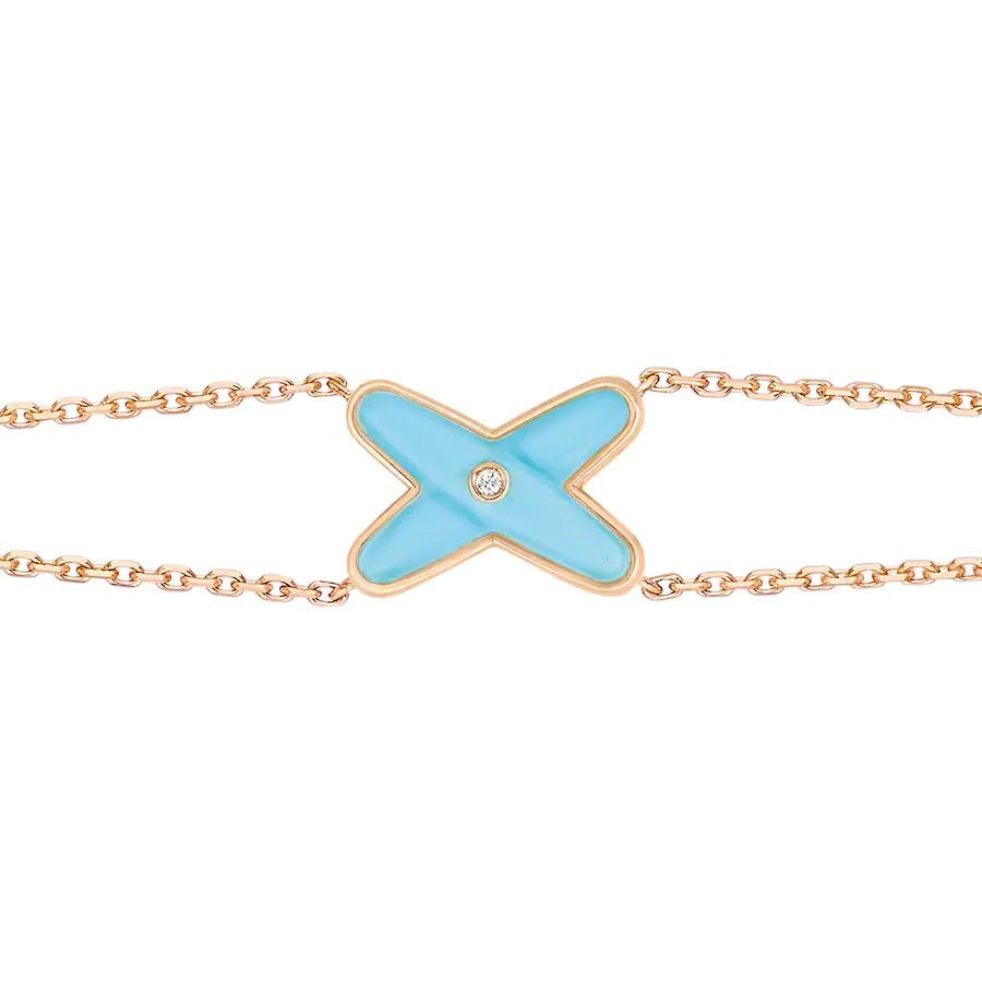 [✨ROSE💎]JEUX BRACELET TURQUOISE PINK GOLD 1 DIAMOND