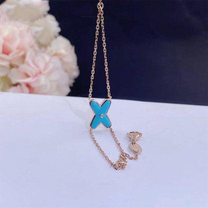 [✨ROSE💎]JEUX BRACELET TURQUOISE PINK GOLD 1 DIAMOND