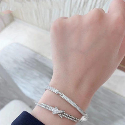 [✨ROSE💎]JEUX DE BRACELET DIAMONDS SILVER