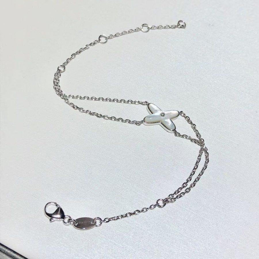 [✨ROSE💎]JEUX BRACELET WHITE MOP SILVER 1 DIAMOND