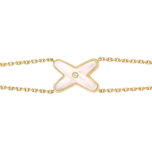 [✨ROSE💎]JEUX BRACELET WHITE MOP GOLD 1 DIAMOND