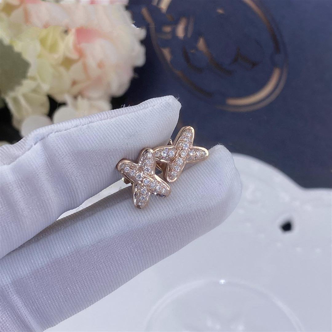 [✨ROSE💎]JEUX DE PINK GOLD DIAMOND EARRINGS