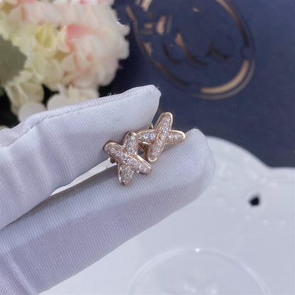 [✨ROSE💎]JEUX DE PINK GOLD DIAMOND EARRINGS