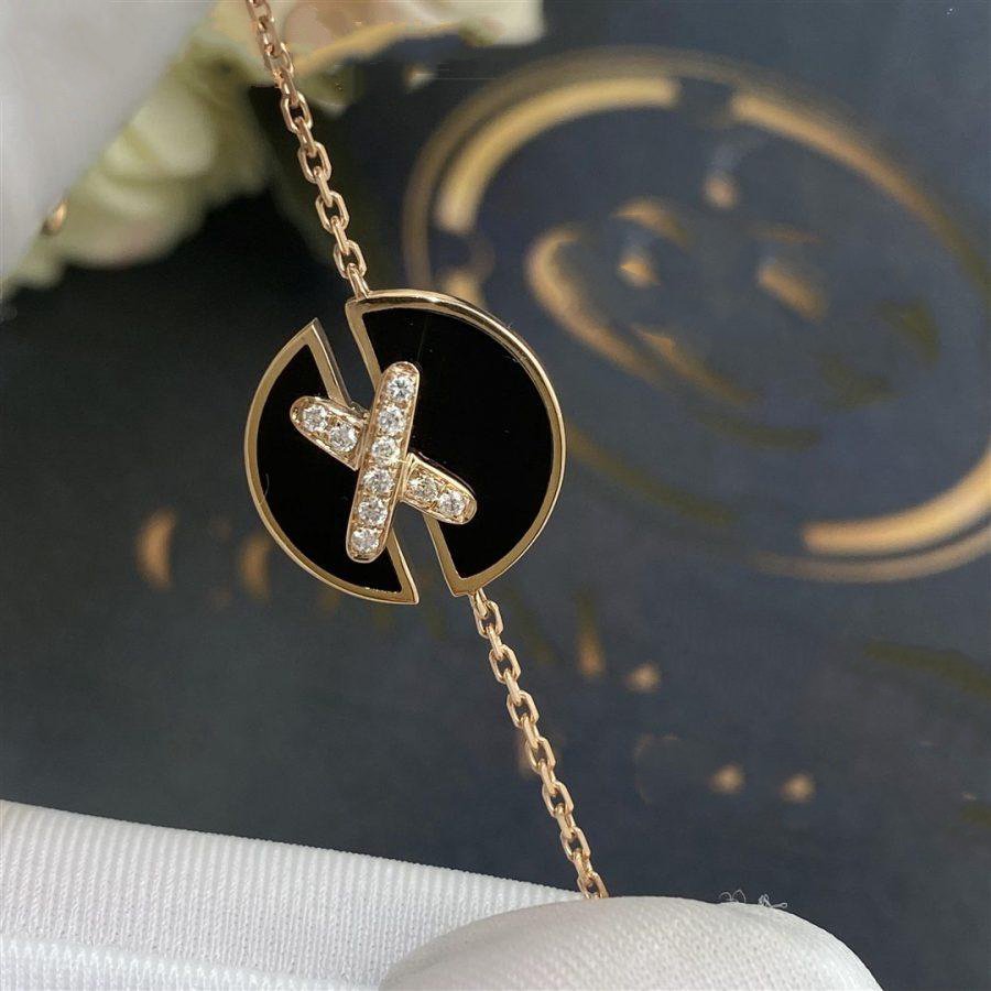 [✨ROSE💎]JEUX DE BRACELET ONYX PINK GOLD DIAMOND