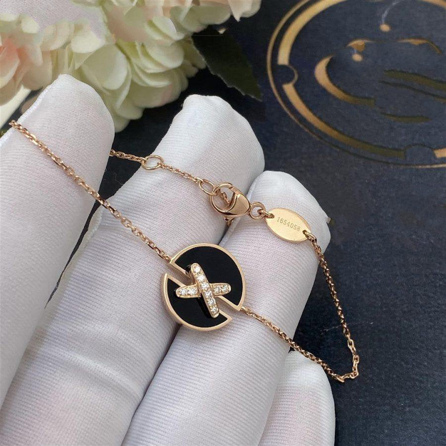 [✨ROSE💎]JEUX DE BRACELET ONYX PINK GOLD DIAMOND