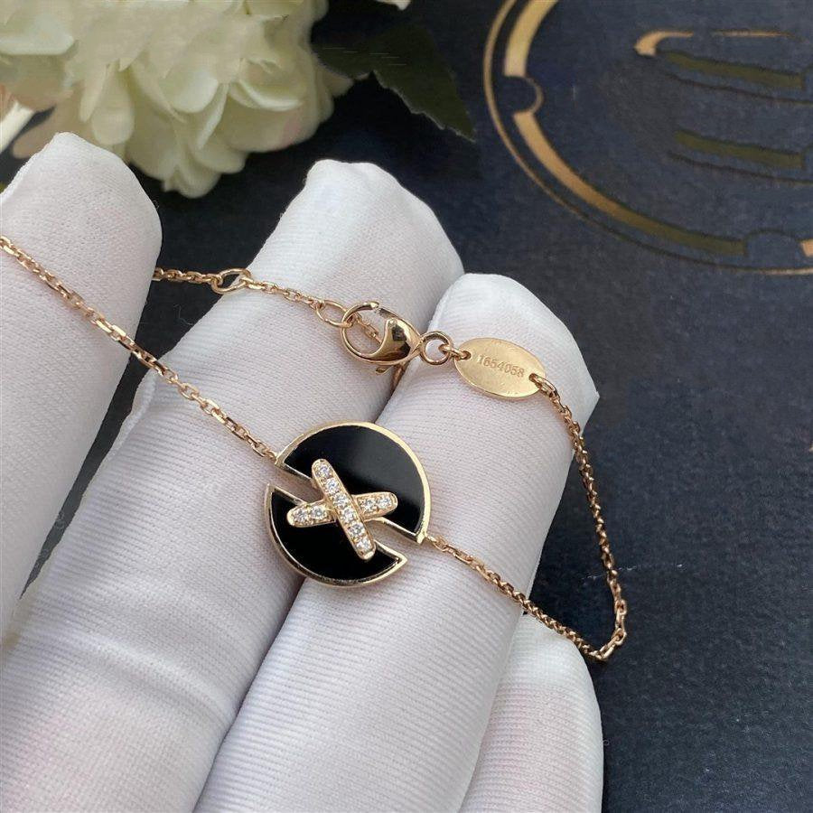 [✨ROSE💎]JEUX DE BRACELET ONYX PINK GOLD DIAMOND