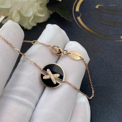 [✨ROSE💎]JEUX DE BRACELET ONYX PINK GOLD DIAMOND