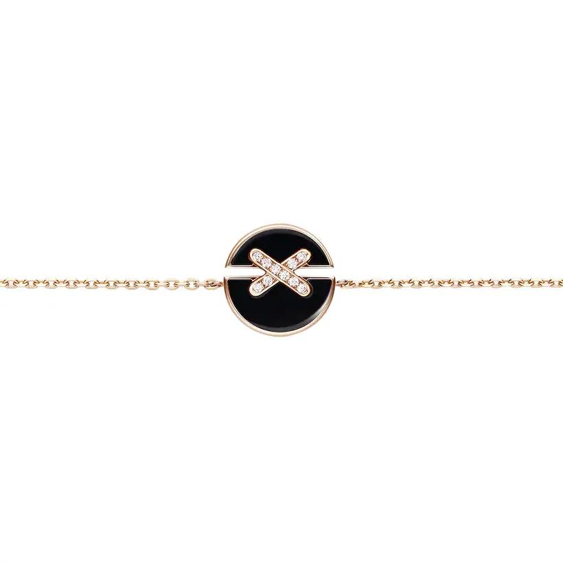 [✨ROSE💎]JEUX DE BRACELET ONYX PINK GOLD DIAMOND