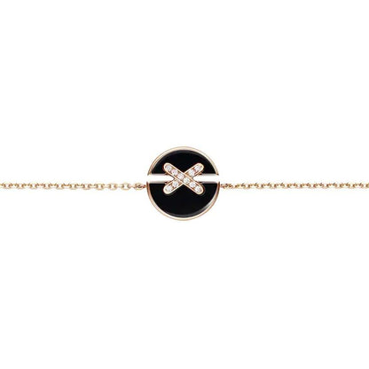 [✨ROSE💎]JEUX DE BRACELET ONYX PINK GOLD DIAMOND