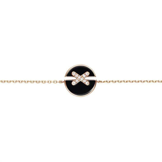 [✨ROSE💎]JEUX DE BRACELET ONYX PINK GOLD DIAMOND