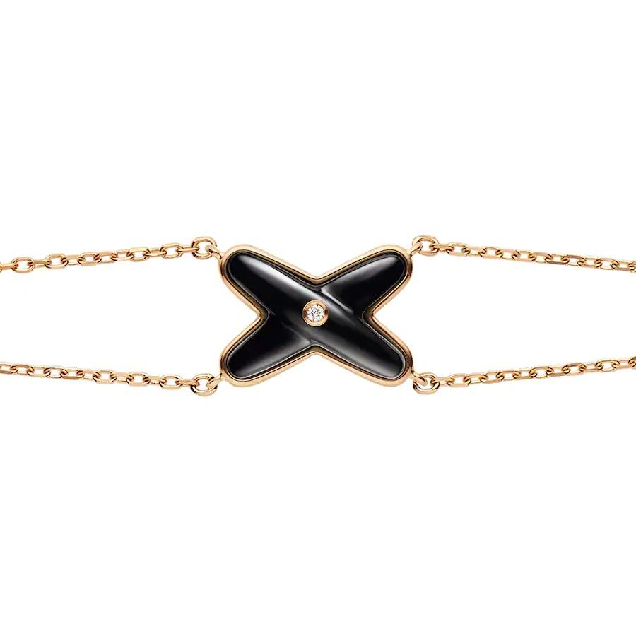 [✨ROSE💎]JEUX BRACELET ONYX PINK GOLD 1 DIAMOND