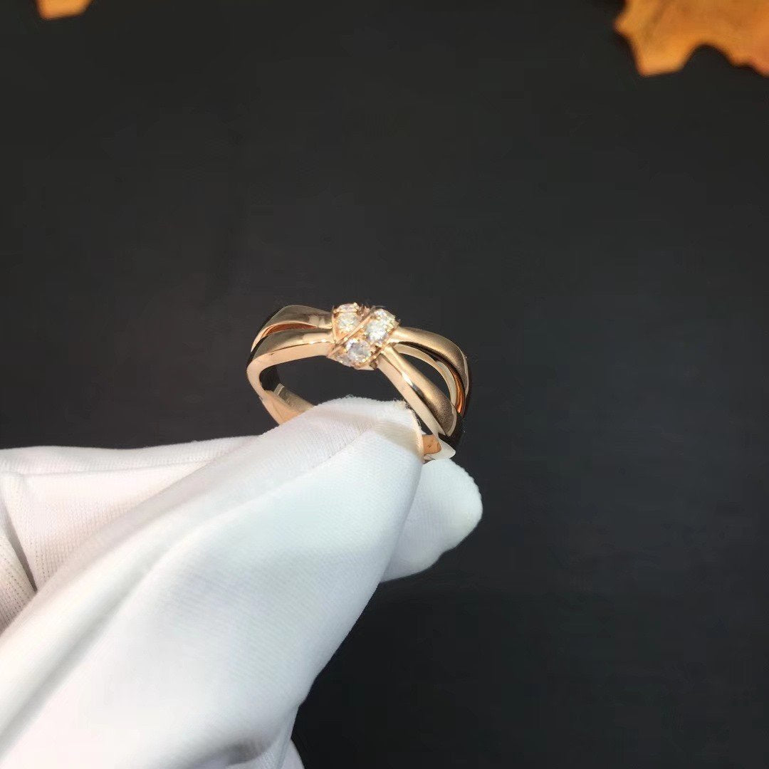 [✨ROSE💎]LIENS RING PINK GOLD DIAMOND
