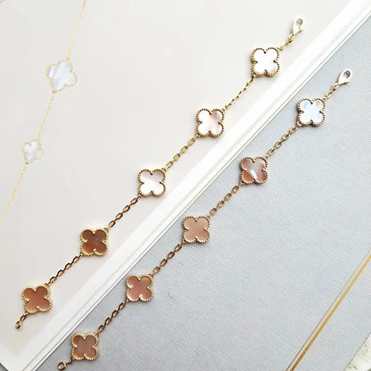 [✨ROSE💎] CLOVER 5 MOTIFS  PINK MOP BRACELET COLLECTION
