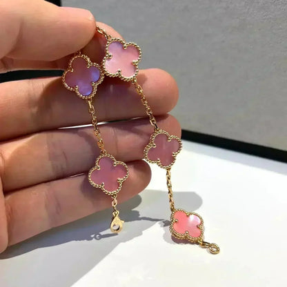 [✨ROSE💎] CLOVER 5 MOTIFS  PINK MOP BRACELET COLLECTION