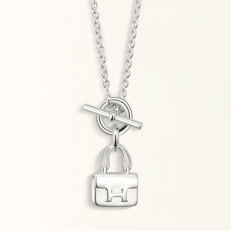 [✨ROSE💎]POP H PEDANT SILVER NECKLACE