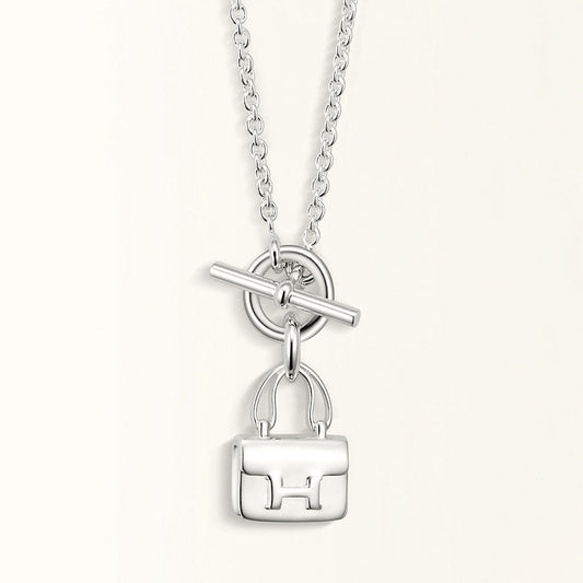 [✨ROSE💎]POP H PEDANT SILVER NECKLACE