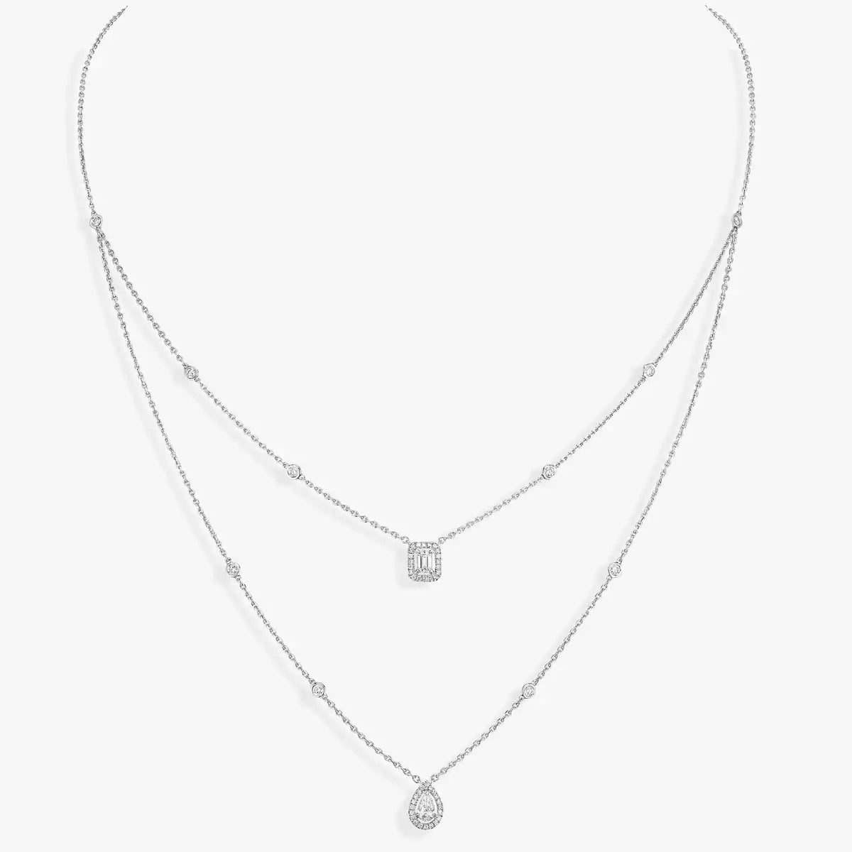 [✨ROSE💎]Diamond Necklace My Twin 2 Rows