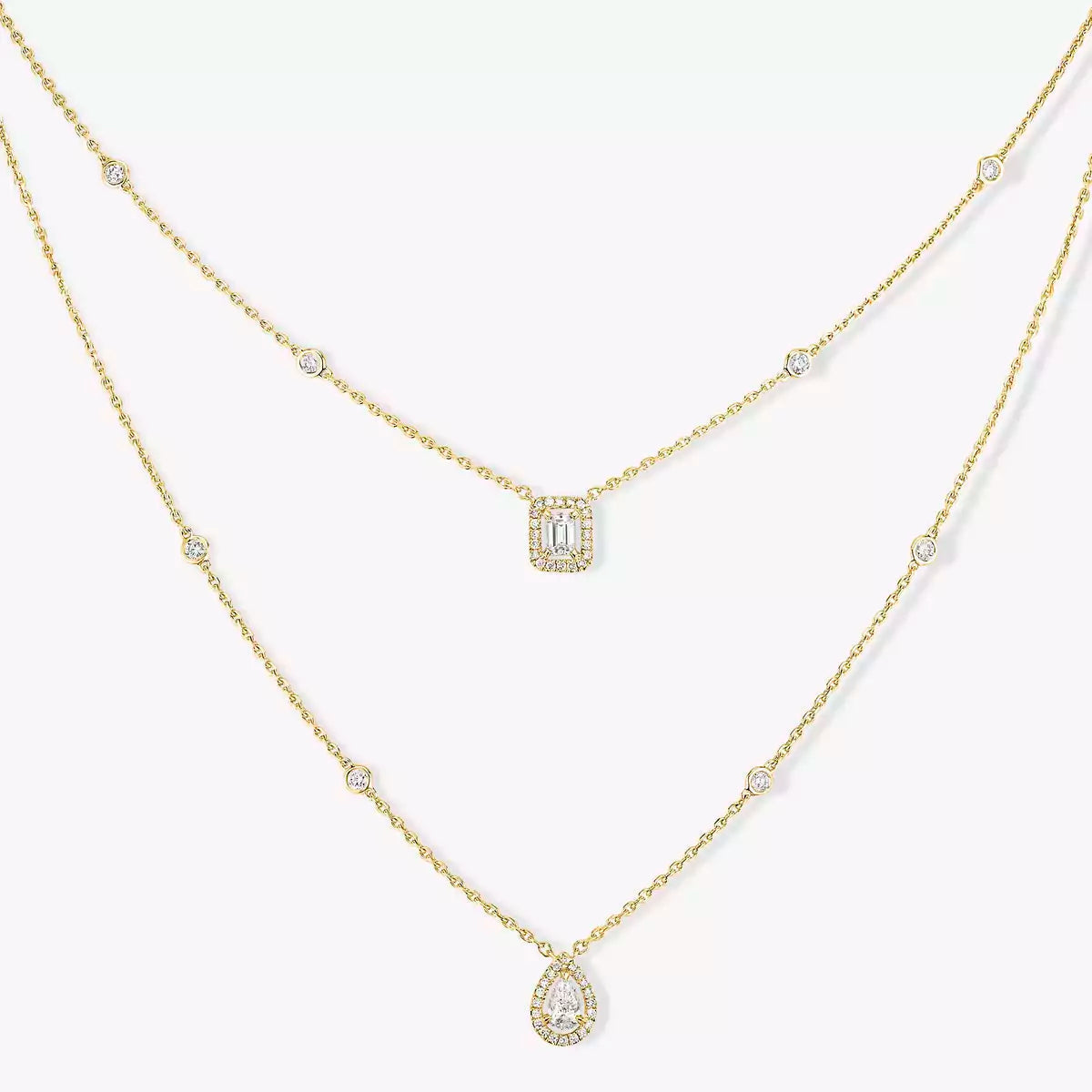[✨ROSE💎]Diamond Necklace My Twin 2 Rows