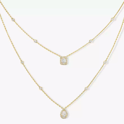 [✨ROSE💎]Diamond Necklace My Twin 2 Rows
