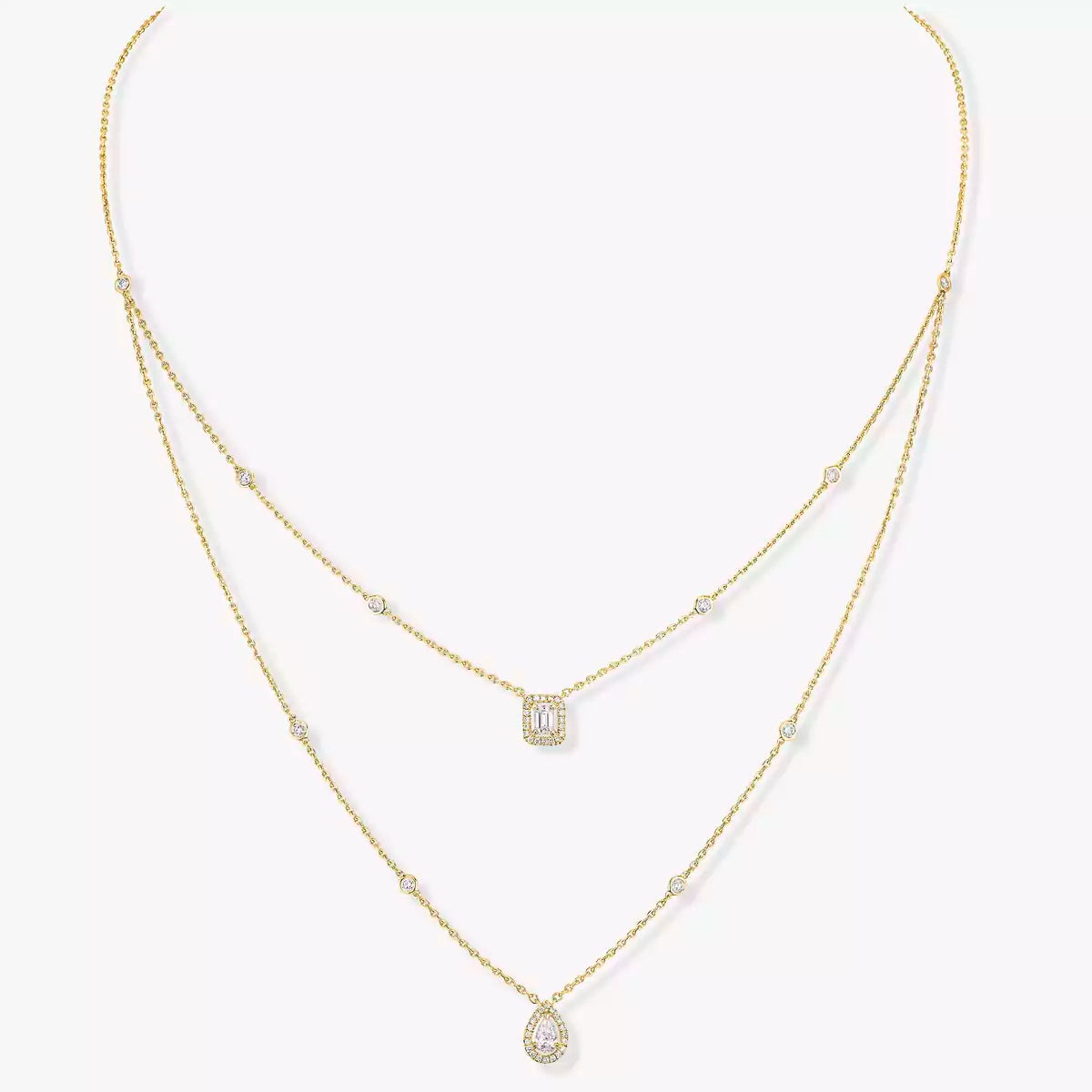 [✨ROSE💎]Diamond Necklace My Twin 2 Rows