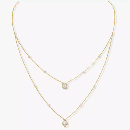[✨ROSE💎]Diamond Necklace My Twin 2 Rows