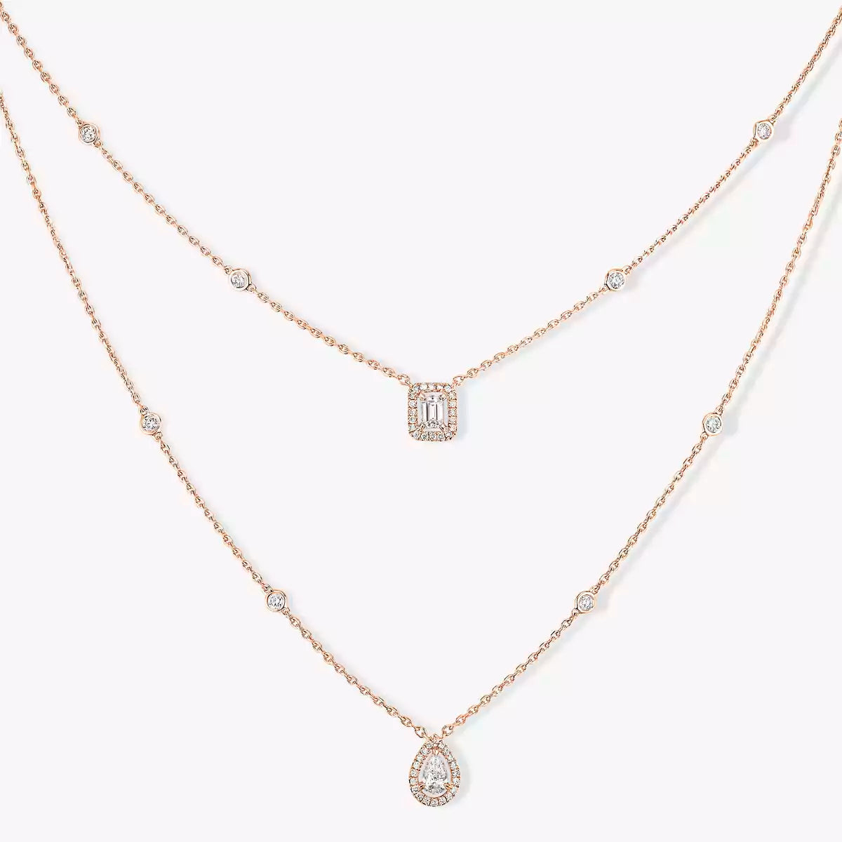 [✨ROSE💎]Diamond Necklace My Twin 2 Rows