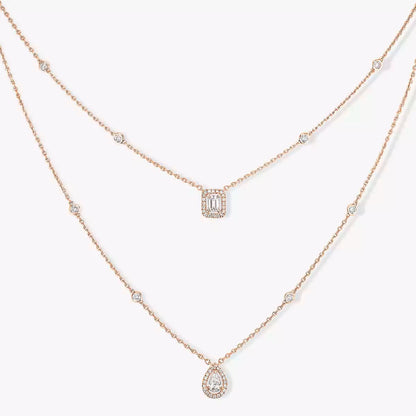 [✨ROSE💎]Diamond Necklace My Twin 2 Rows