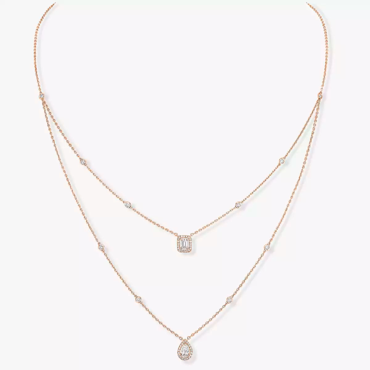 [✨ROSE💎]Diamond Necklace My Twin 2 Rows