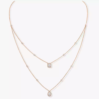 [✨ROSE💎]Diamond Necklace My Twin 2 Rows
