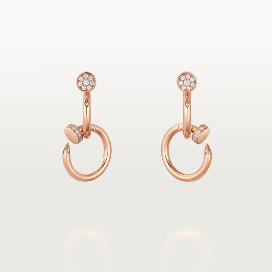 [✨ROSE💎]JUSTE HALF DIAMOND DOUBLE EARRINGS
