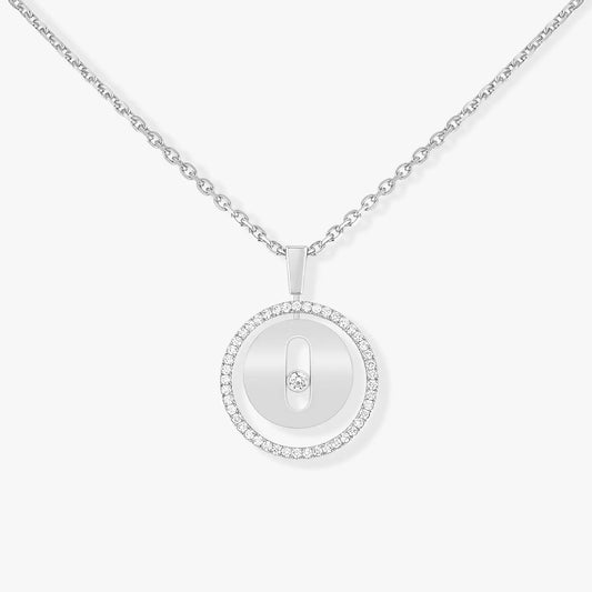 [✨ROSE💎]LUCKY MOVE PM NECKLACE SILVER DIAMOND