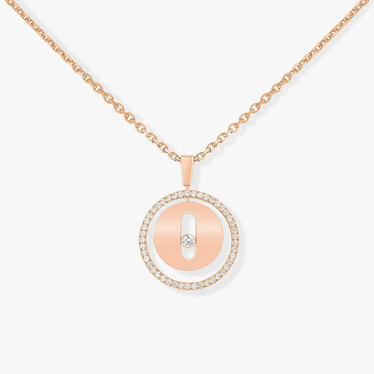[✨ROSE💎]LUCKY MOVE PM NECKLACE PINK GOLD DIAMOND