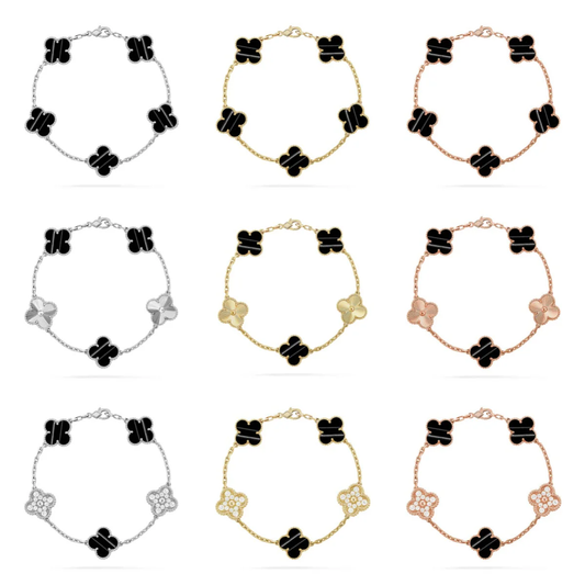 [✨ROSE💎] CLOVER 5 MOTIF PULSAR STONE BRACELET COLLECTION