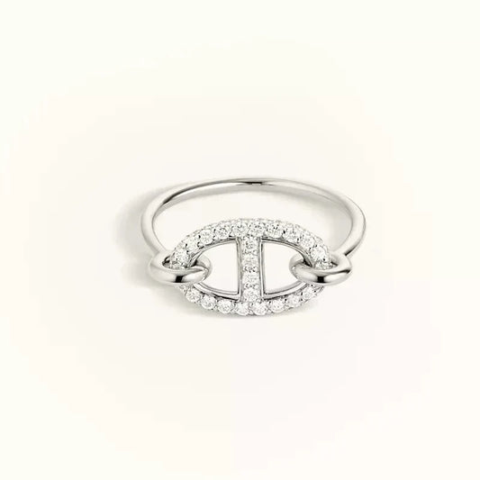 [✨ROSE💎]RONDE SMALL SILVER DIAMOND RING