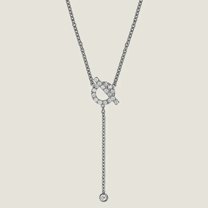 [✨ROSE💎]FINESSE SILVER DIAMOND NECKLACE
