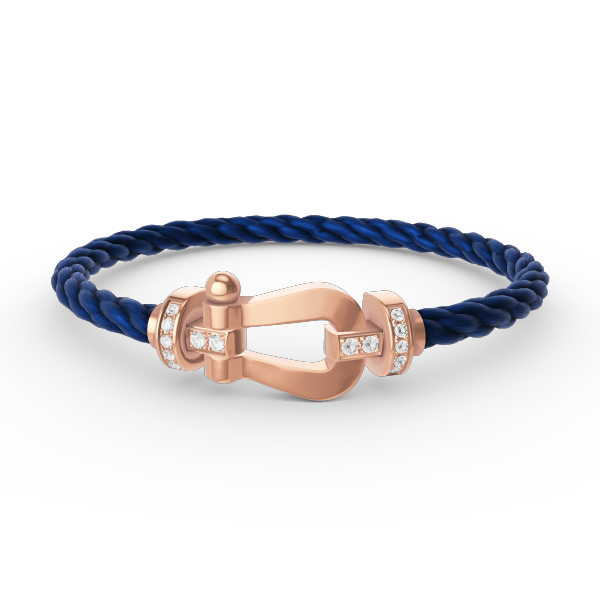 [✨ROSE💎]FORCE LARGE HORSESHOE HALF DIAMOND BRACELET ROSE GOLD