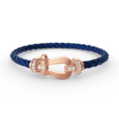 [✨ROSE💎]FORCE LARGE HORSESHOE HALF DIAMOND BRACELET ROSE GOLD