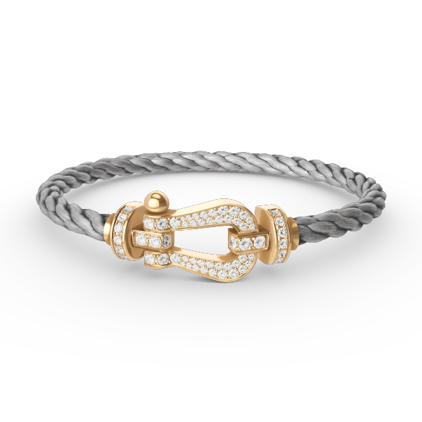 [✨ROSE💎]FORCE LARGE HORSESHOE FULL DIAMOND BRACELET GOLD