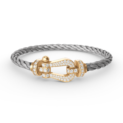 [✨ROSE💎]FORCE LARGE HORSESHOE FULL DIAMOND BRACELET GOLD