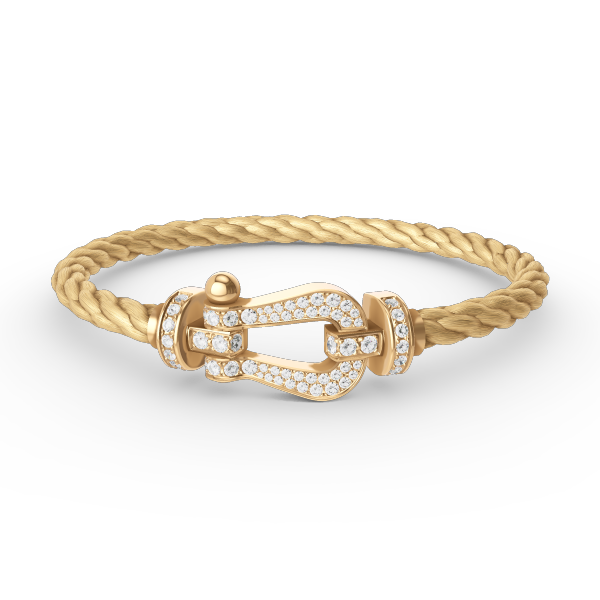 [✨ROSE💎]FORCE LARGE HORSESHOE FULL DIAMOND BRACELET GOLD